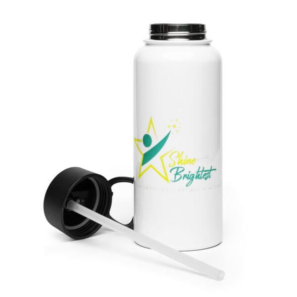 Stainless steel water bottle with a straw lid - Image 6