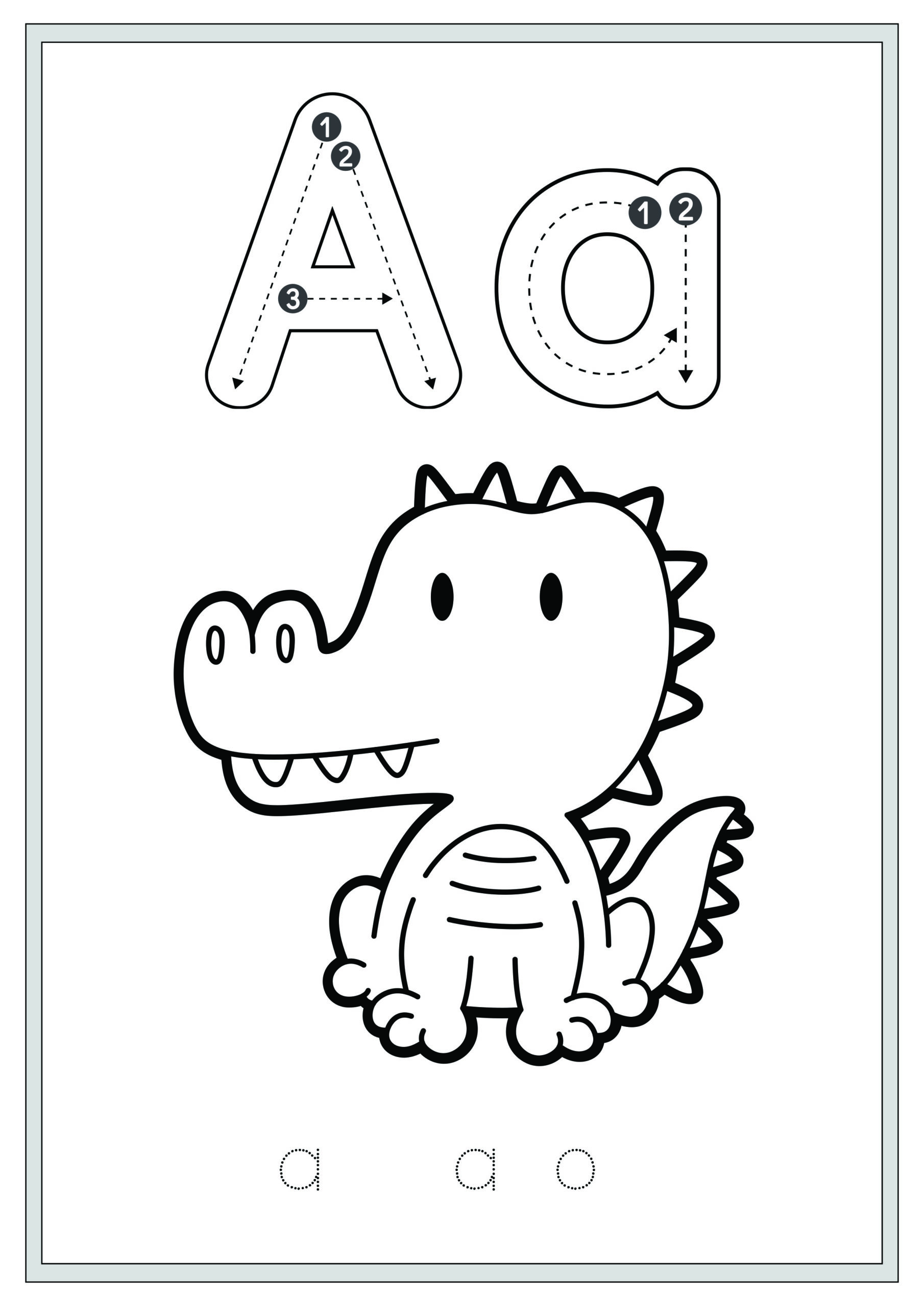 Animal Alphabet Tracing and Coloring Book